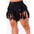 Black Fringe Denim Shorts