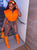 Orange Puffy Hoodie Vest